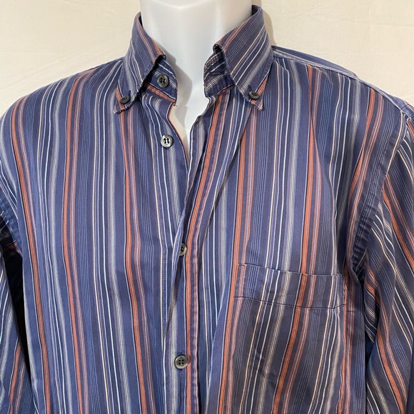 ZEGNA SPORT Men’s Striped Button Down Shirt Sz M - Picture 2 of 7